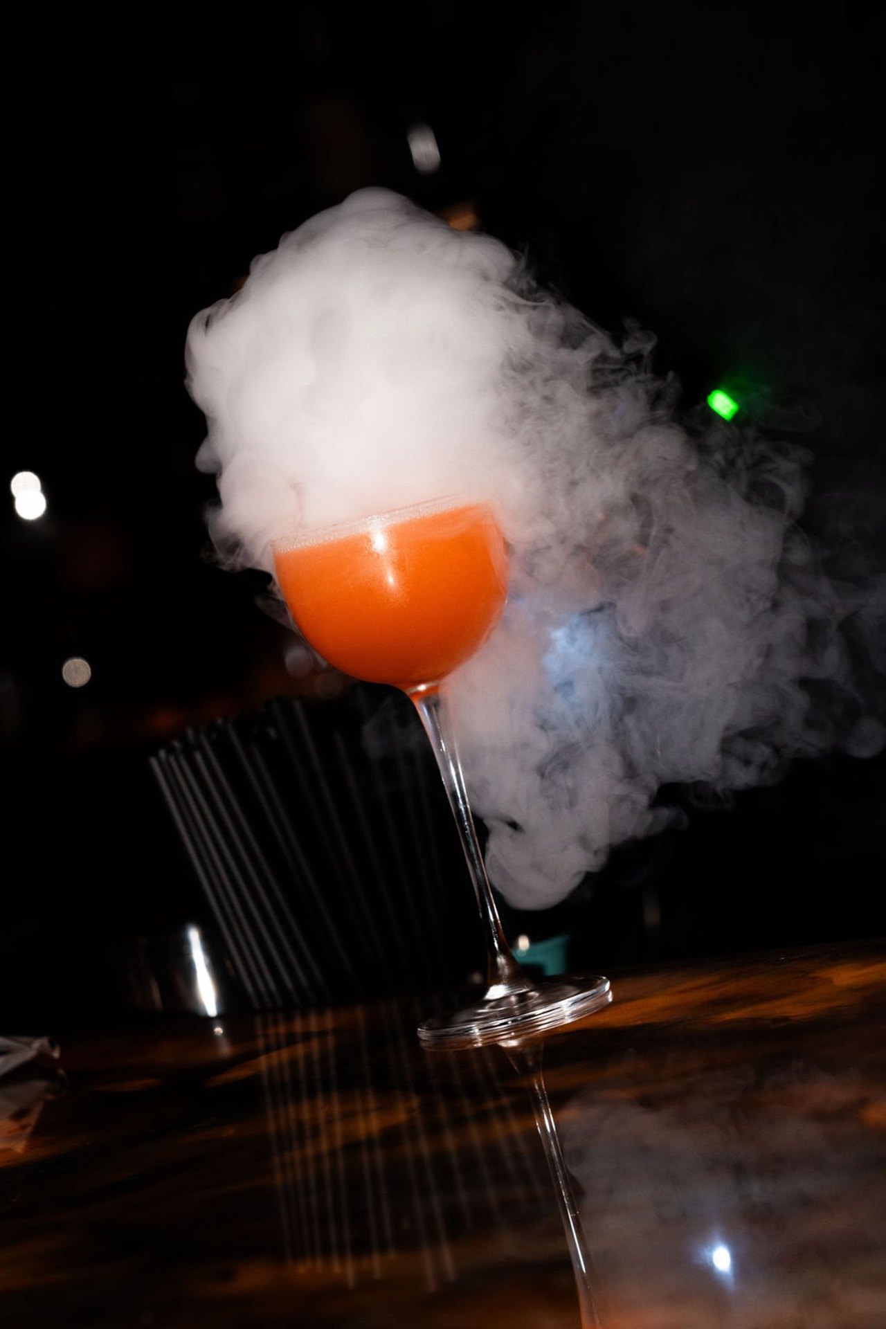 Smoking signature cocktail at Nobu bar