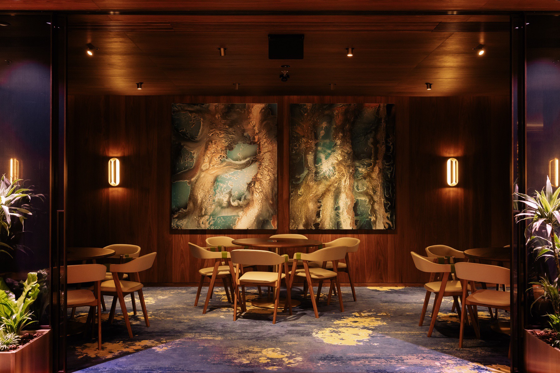 Nobu Budapest private dining art wall